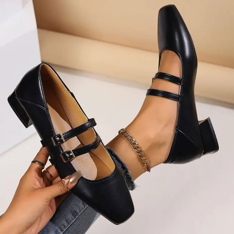 Luciana Bailarinas para Mujer – Zapatos Elegantes con Doble Correa Chic