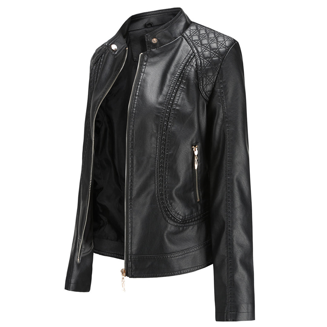 Janiyah Chaqueta de Cuero para Mujer – Cazadora Elegante con Cremalleras Chic