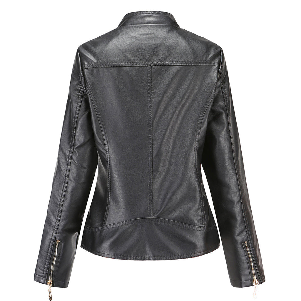Janiyah Chaqueta de Cuero para Mujer – Cazadora Elegante con Cremalleras Chic
