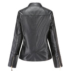 Janiyah Chaqueta de Cuero para Mujer – Cazadora Elegante con Cremalleras Chic