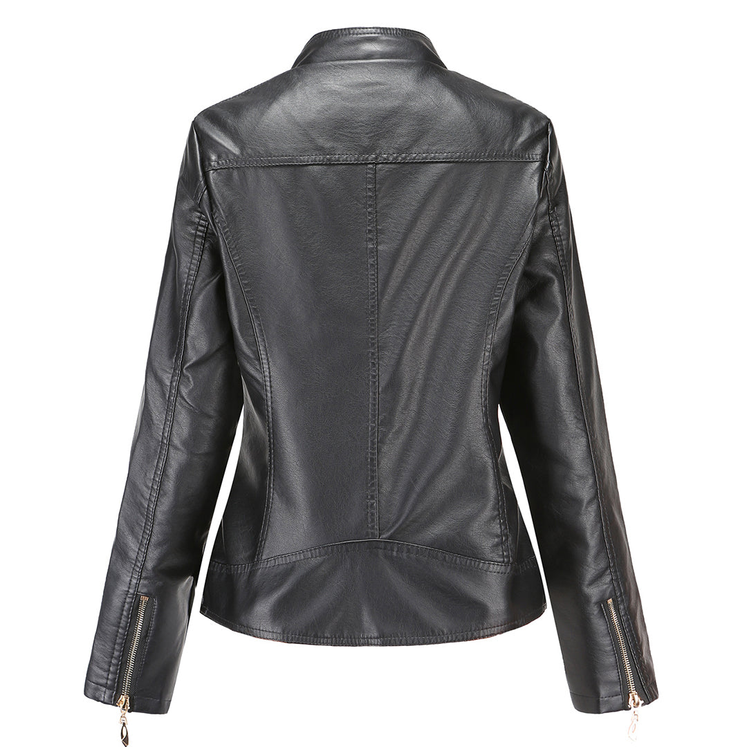 Janiyah Chaqueta de Cuero para Mujer – Cazadora Elegante con Cremalleras Chic
