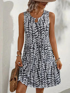 Hannie Vestido Mini de Verano para Mujer – Vestido Estampado Sin Mangas