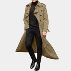 Gabriel Trench para Hombre – Abrigo Largo Impermeable con Diseño Clásico Elegante