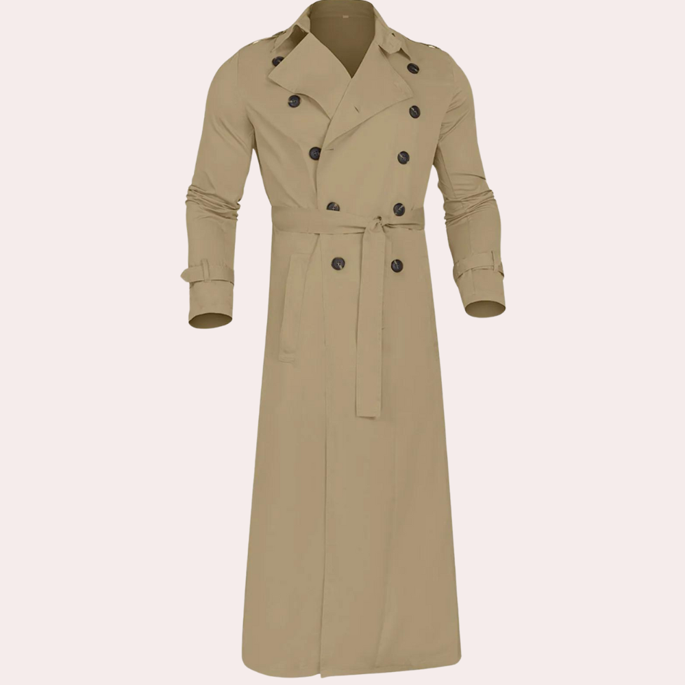 Gabriel Trench para Hombre – Abrigo Largo Impermeable con Diseño Clásico Elegante