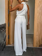 Aliya Mono Palazzo para Mujer – Jumpsuit Casual Chic Sin Mangas Moderno