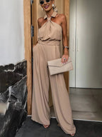 Aliya Mono Palazzo para Mujer – Jumpsuit Casual Chic Sin Mangas Moderno