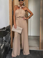Aliya Mono Palazzo para Mujer – Jumpsuit Casual Chic Sin Mangas Moderno