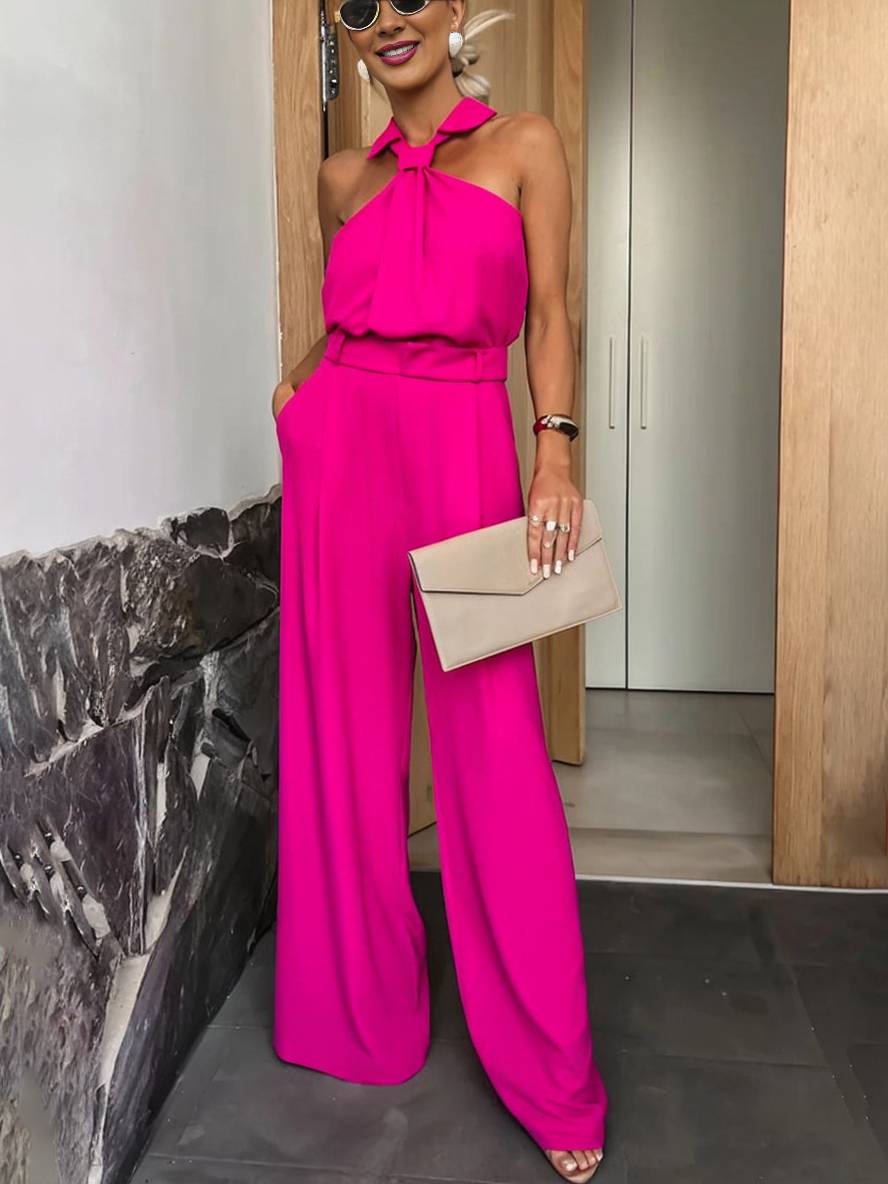 Aliya Mono Palazzo para Mujer – Jumpsuit Casual Chic Sin Mangas Moderno