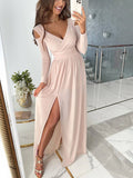Eunice Vestido Largo Elegante para Mujer – Vestido Gala Escote V Chic