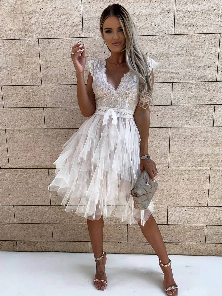 Wendy Vestido Corto de Tul para Mujer – Vestido Fiesta Elegante Tutu Chic