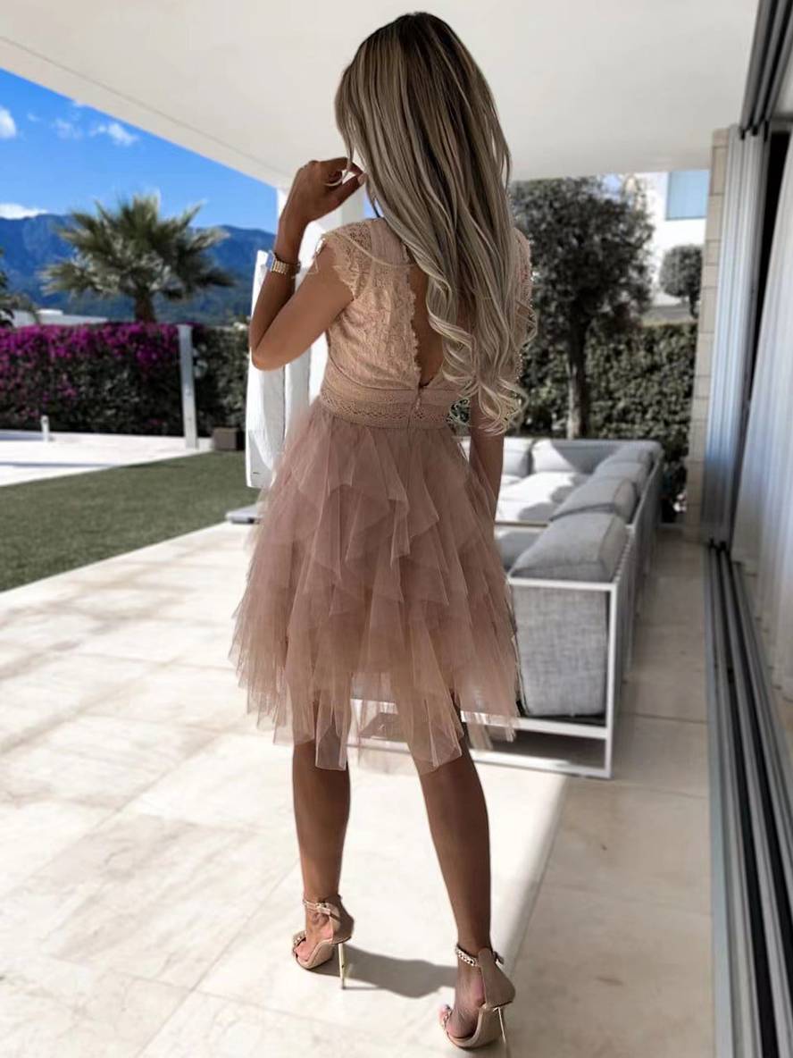 Wendy Vestido Corto de Tul para Mujer – Vestido Fiesta Elegante Tutu Chic