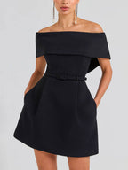 Haziel Vestido Skater para Mujer – Vestido Elegante Sin Mangas Chic