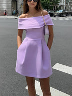 Haziel Vestido Skater para Mujer – Vestido Elegante Sin Mangas Chic