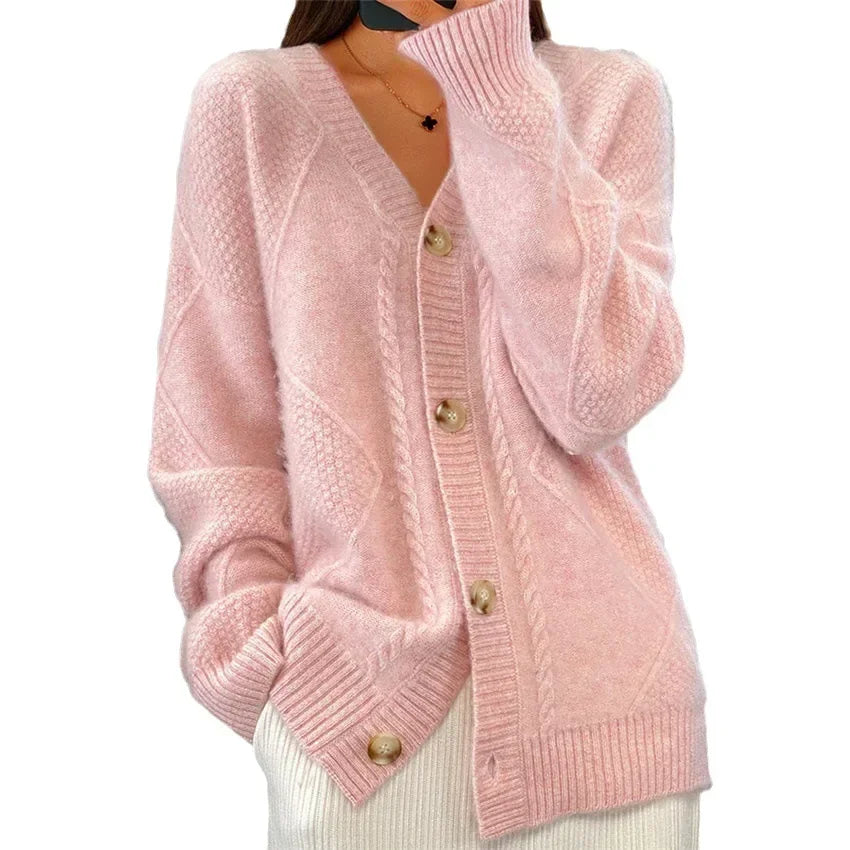 Lena Cárdigan de Cachemir para Mujer – Chaqueta Elegante con Botones Premium