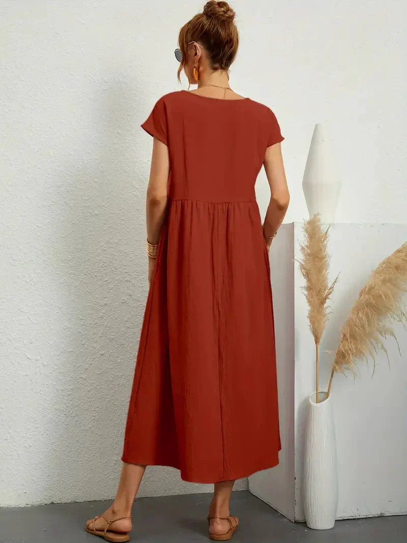 Melody Vestido Largo para Mujer – Vestido Verano Algodón Elegante Chic