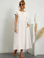 Melody Vestido Largo para Mujer – Vestido Verano Algodón Elegante Chic