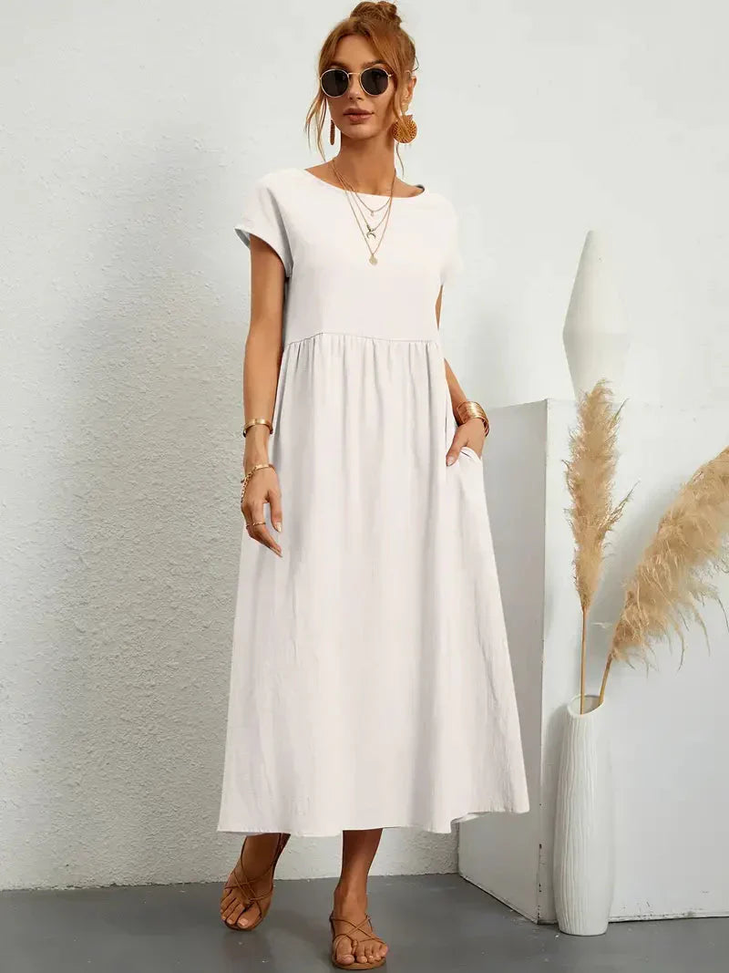 Melody Vestido Largo para Mujer – Vestido Verano Algodón Elegante Chic