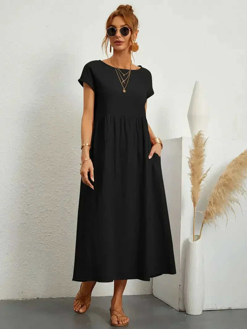 Melody Vestido Largo para Mujer – Vestido Verano Algodón Elegante Chic