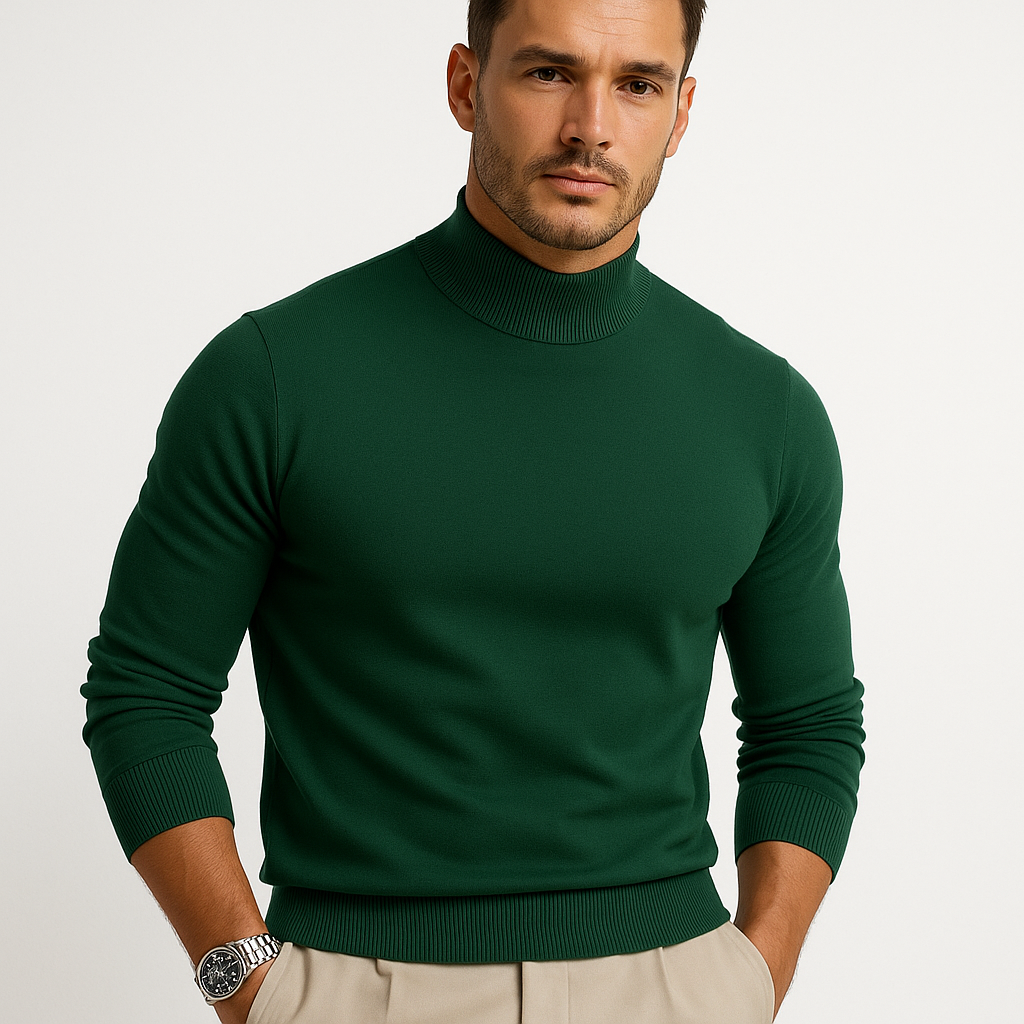 Leonardo Jersey de Cuello Alto para Hombre – Suéter Elegante de Punto Premium