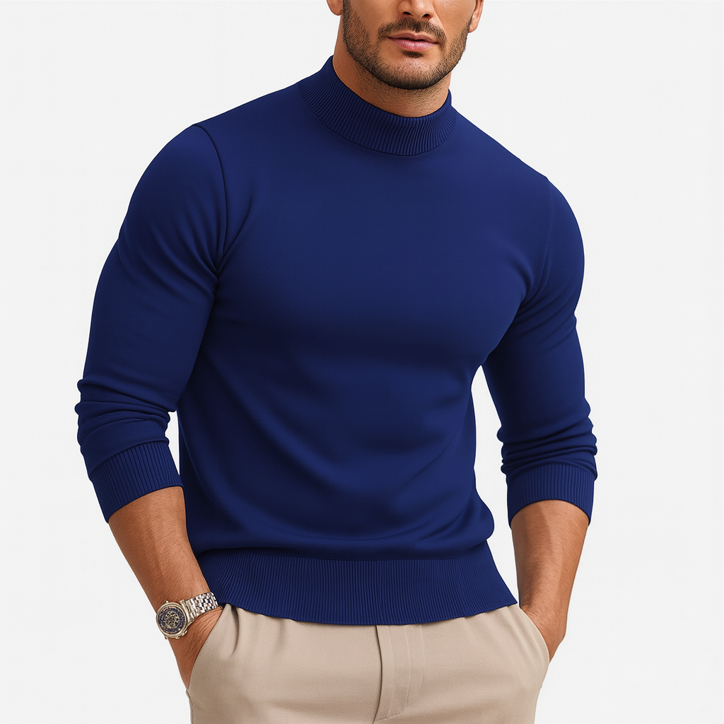 Leonardo Jersey de Cuello Alto para Hombre – Suéter Elegante de Punto Premium