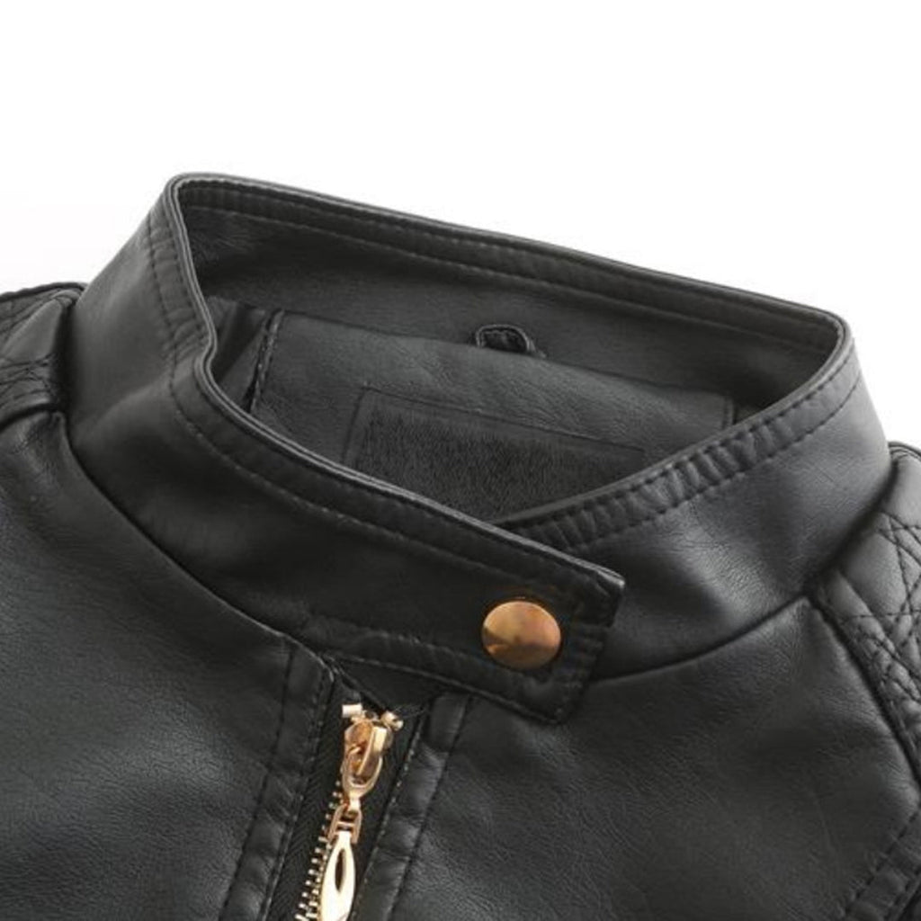 Janiyah Chaqueta de Cuero para Mujer – Cazadora Elegante con Cremalleras Chic