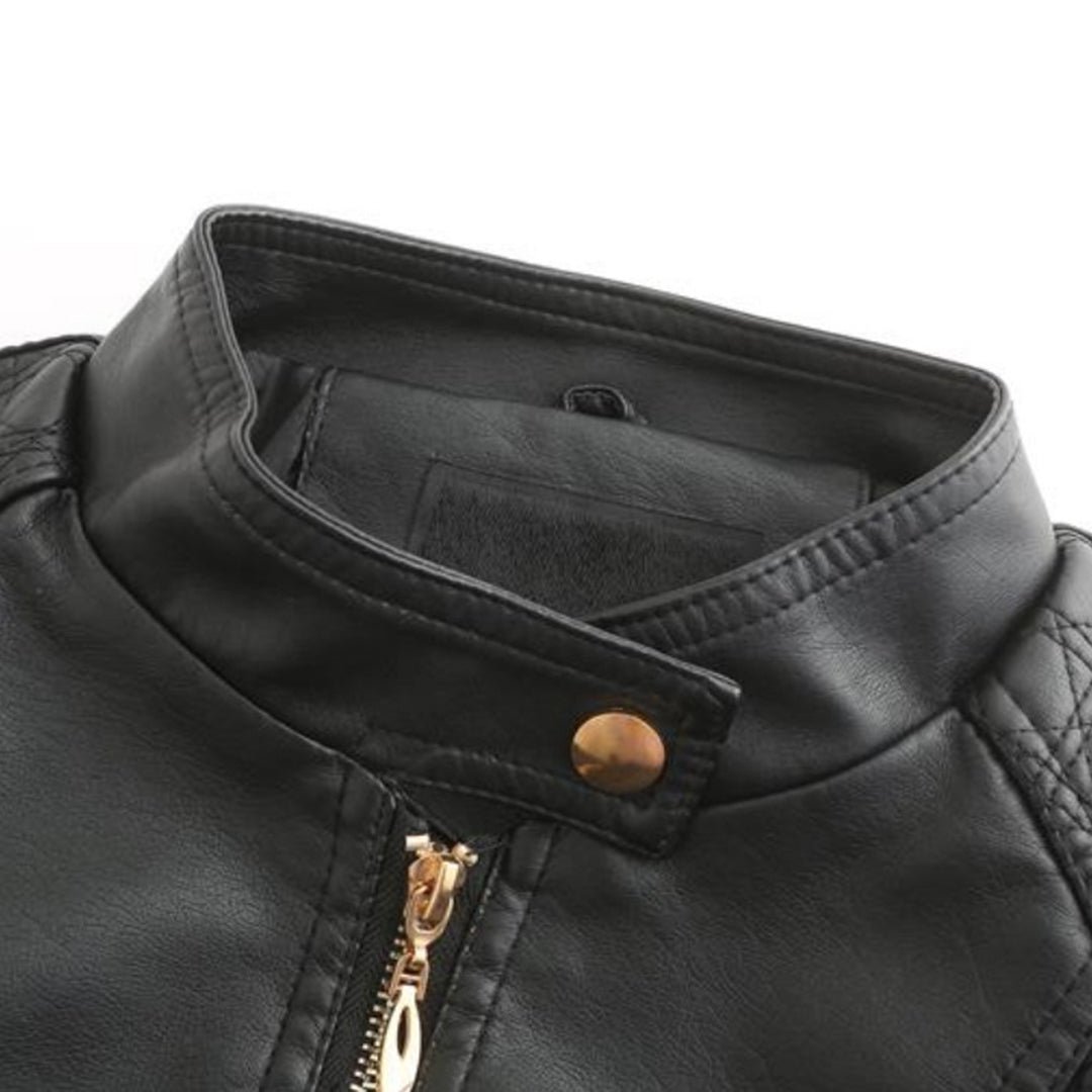 Janiyah Chaqueta de Cuero para Mujer – Cazadora Elegante con Cremalleras Chic