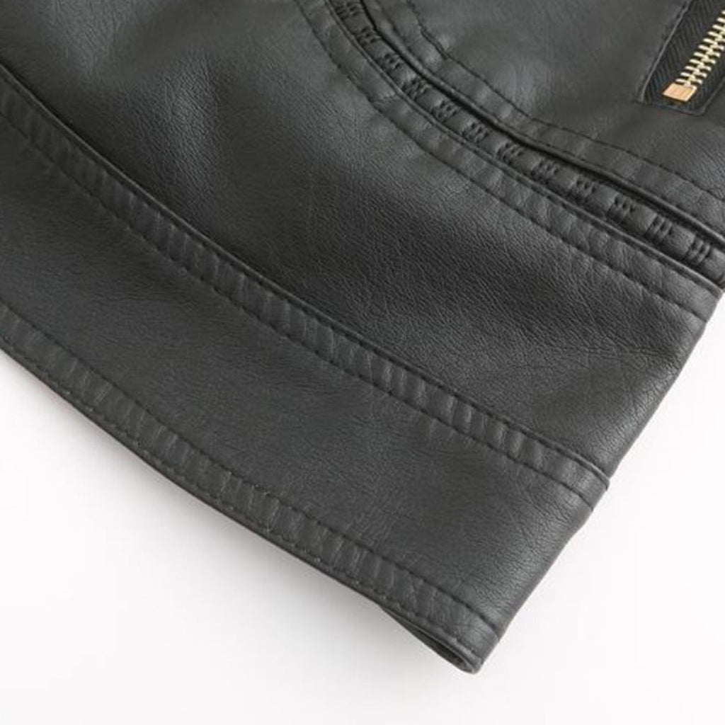 Janiyah Chaqueta de Cuero para Mujer – Cazadora Elegante con Cremalleras Chic