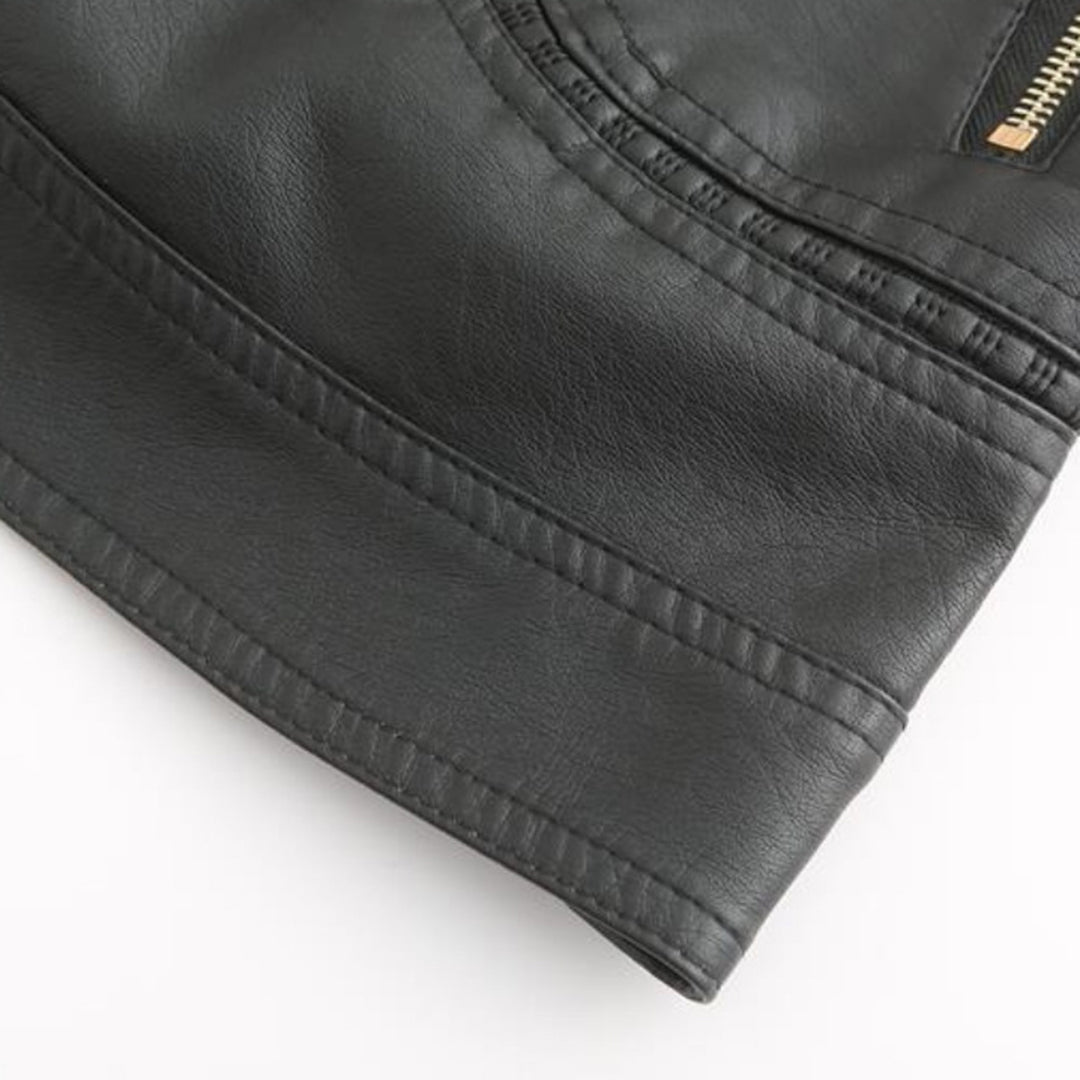 Janiyah Chaqueta de Cuero para Mujer – Cazadora Elegante con Cremalleras Chic
