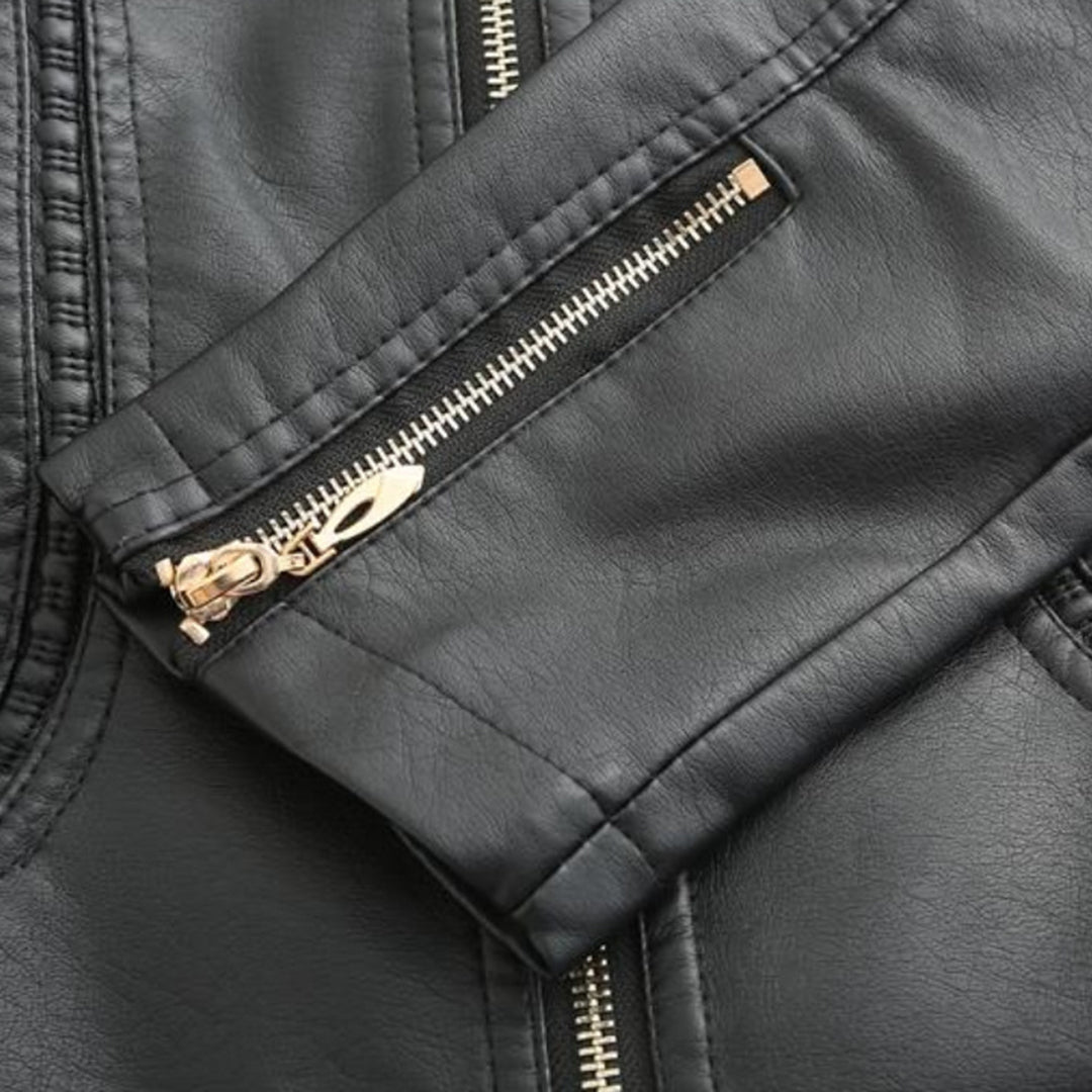 Janiyah Chaqueta de Cuero para Mujer – Cazadora Elegante con Cremalleras Chic