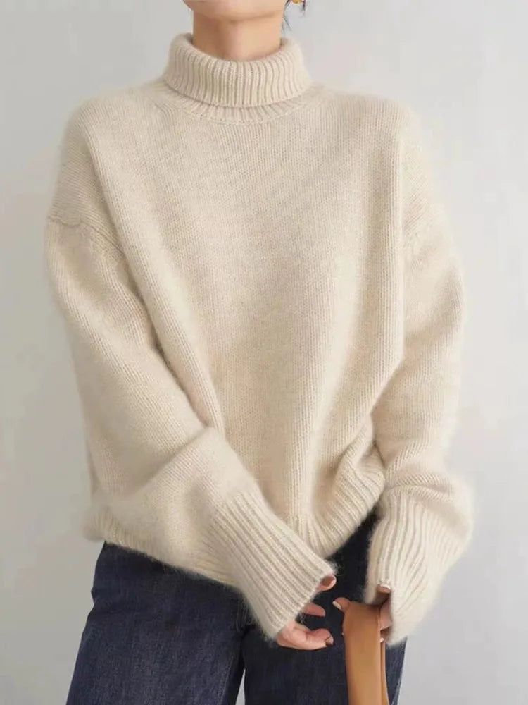 Lynn Jersey de Cuello Alto para Mujer – Suéter de Lana Elegante y Cálido