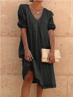 Fanny Vestido Midi para Mujer – Vestido Verano Elegante Cuello V Chic