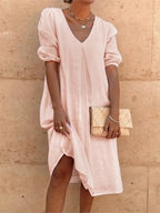 Fanny Vestido Midi para Mujer – Vestido Verano Elegante Cuello V Chic