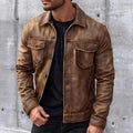 Pierre Chaqueta de Cuero Vintage para Hombre – Cazadora Elegante Premium Casual