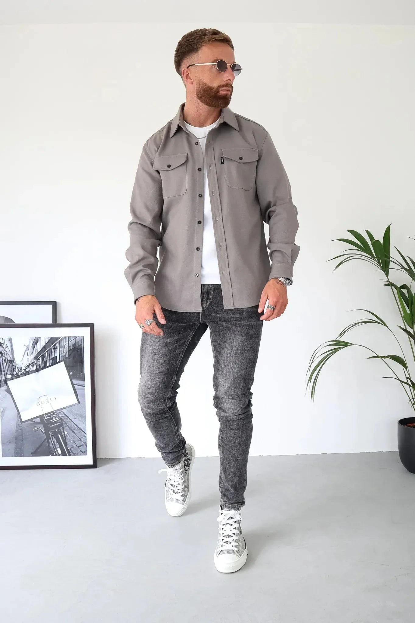Dave Sobrecamisa para Hombre – Chaqueta Camisa Casual Chic Primavera