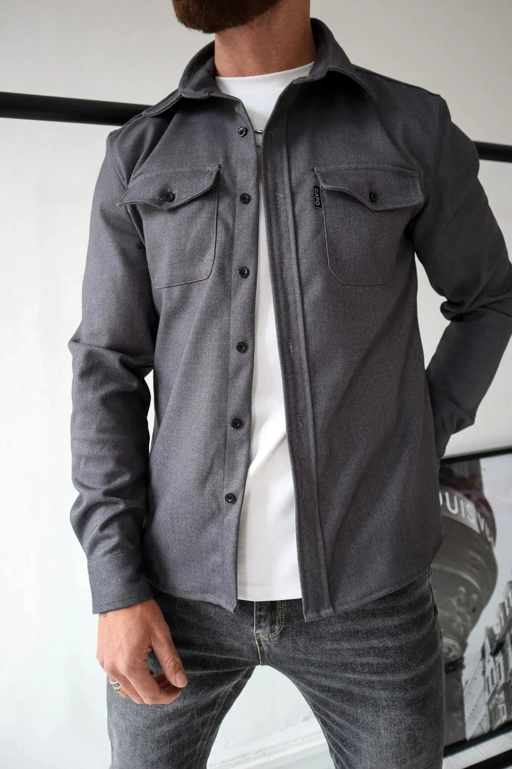 Dave Sobrecamisa para Hombre – Chaqueta Camisa Casual Chic Primavera