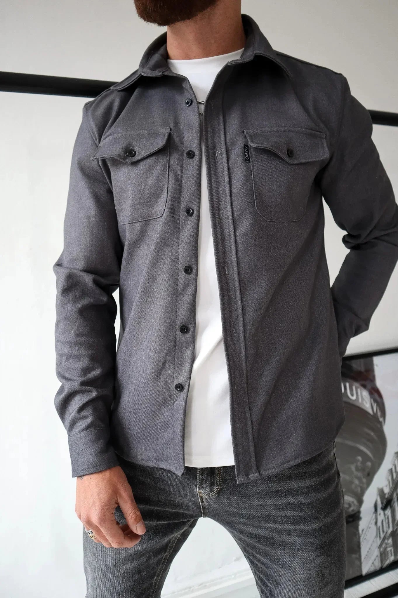 Dave Sobrecamisa para Hombre – Chaqueta Camisa Casual Chic Primavera