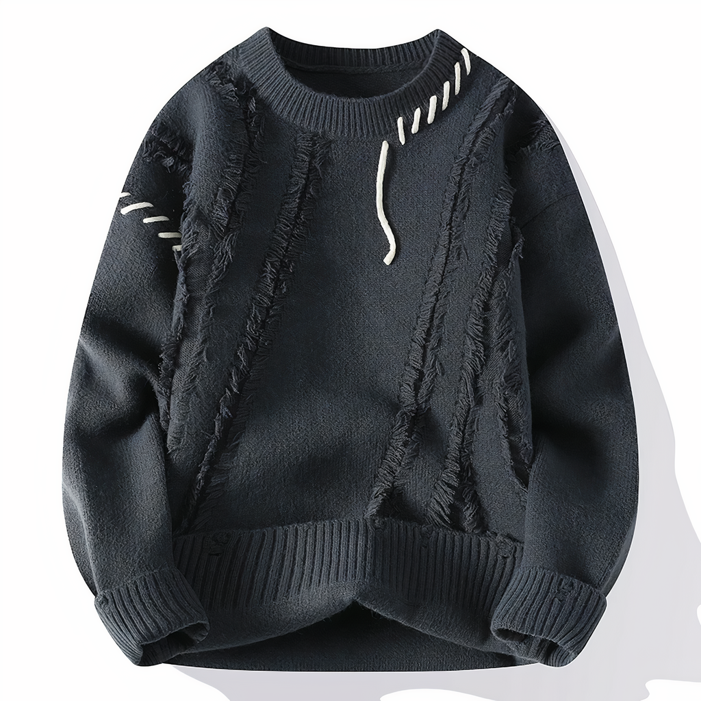 Dave Jersey Patchwork para Hombre – Suéter Invierno Casual Chic Moderno