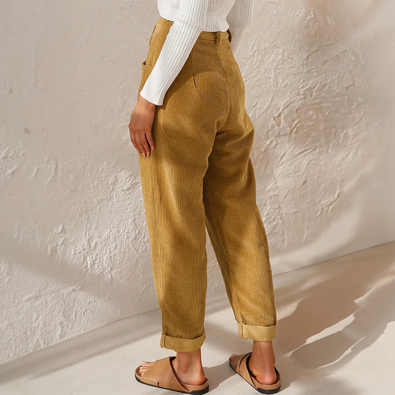 Pantalón de Pana de Tiro Alto para Mujer
