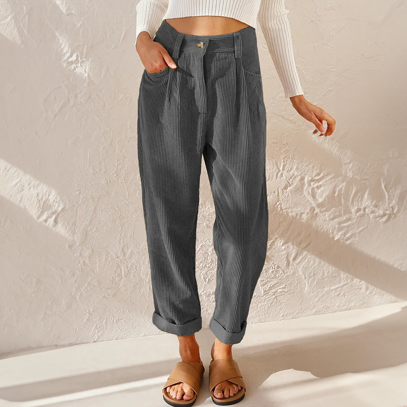 Pantalón de Pana de Tiro Alto para Mujer