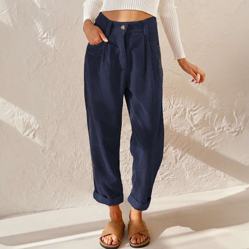 Pantalón de Pana de Tiro Alto para Mujer