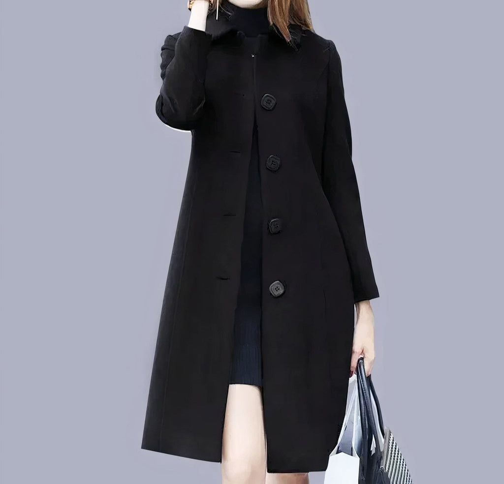 Analia Abrigo Largo para Mujer – Abrigo Elegante Chic Clásico Invierno Moderno