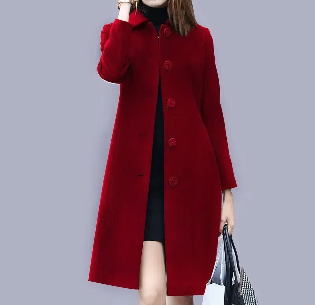 Analia Abrigo Largo para Mujer – Abrigo Elegante Chic Clásico Invierno Moderno