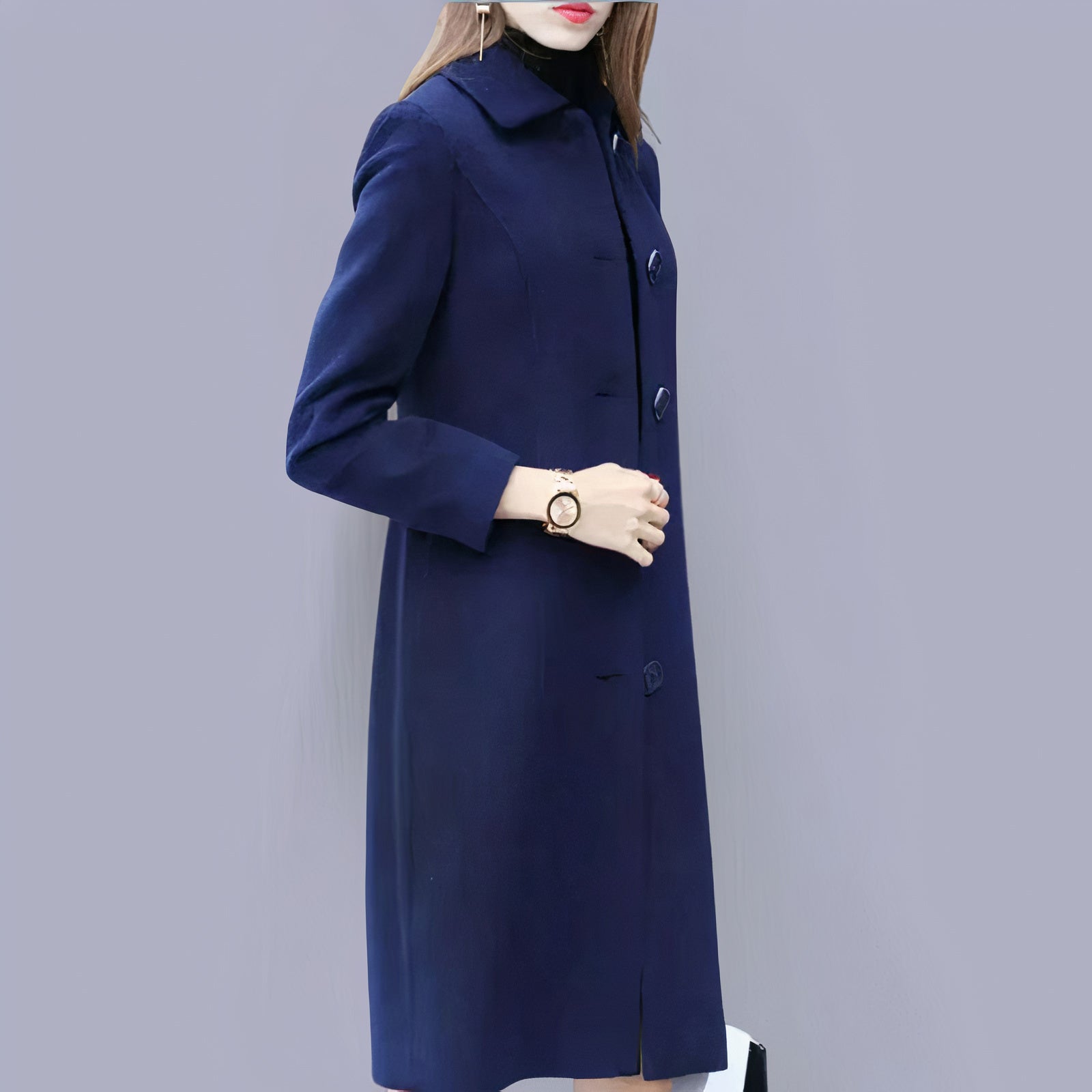 Analia Abrigo Largo para Mujer – Abrigo Elegante Chic Clásico Invierno Moderno