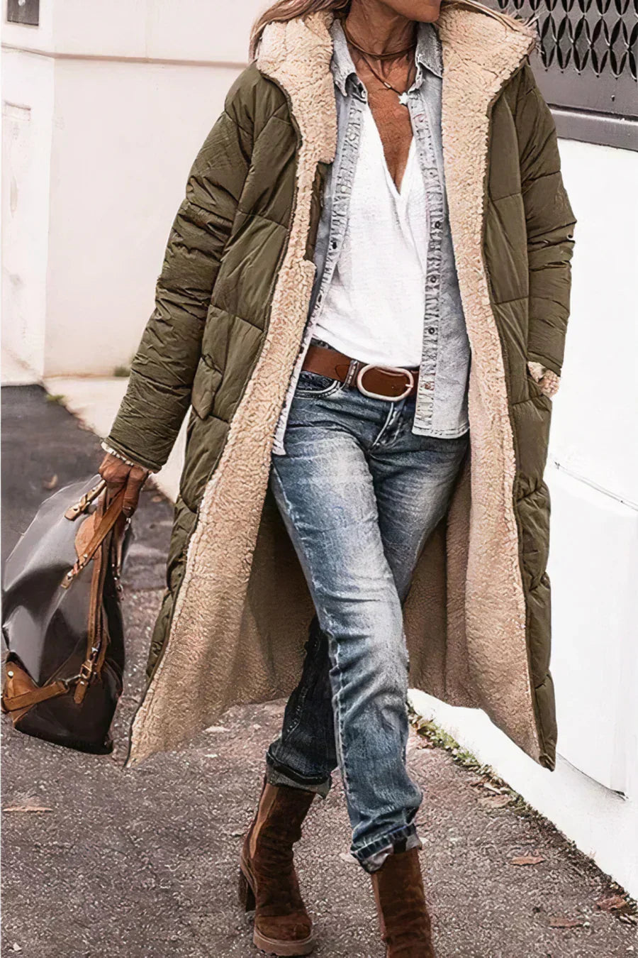 Theodora Abrigo Reversible para Mujer – Manteau Elegante Invierno Chic