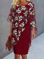 Lysiane Vestido Floral para Mujer – Vestido Chiffon Elegante Casual Chic