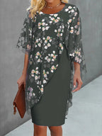 Lysiane Vestido Floral para Mujer – Vestido Chiffon Elegante Casual Chic