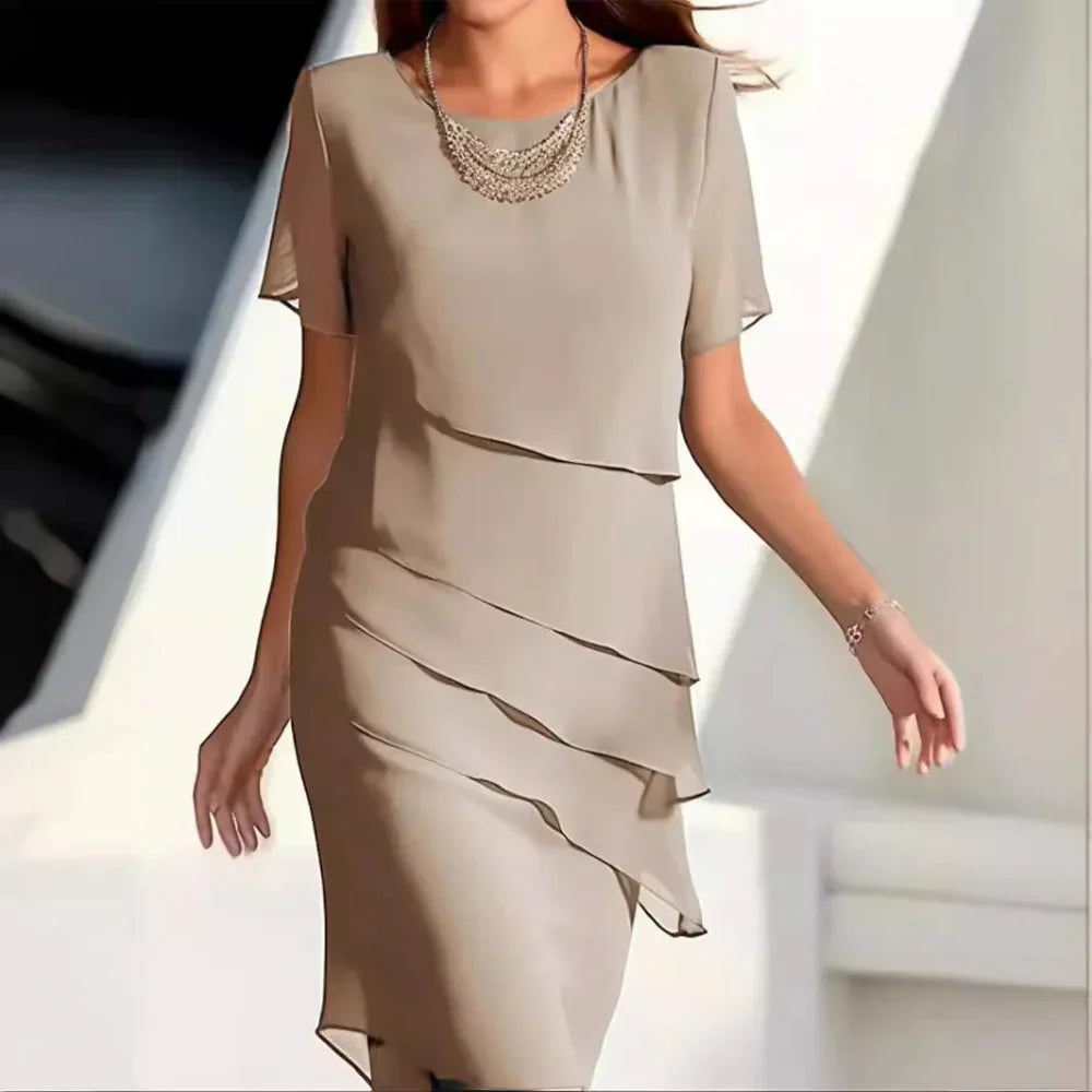 Elena Vestido de Chifón para Mujer – Vestido Elegante Fluido y Femenino Chic