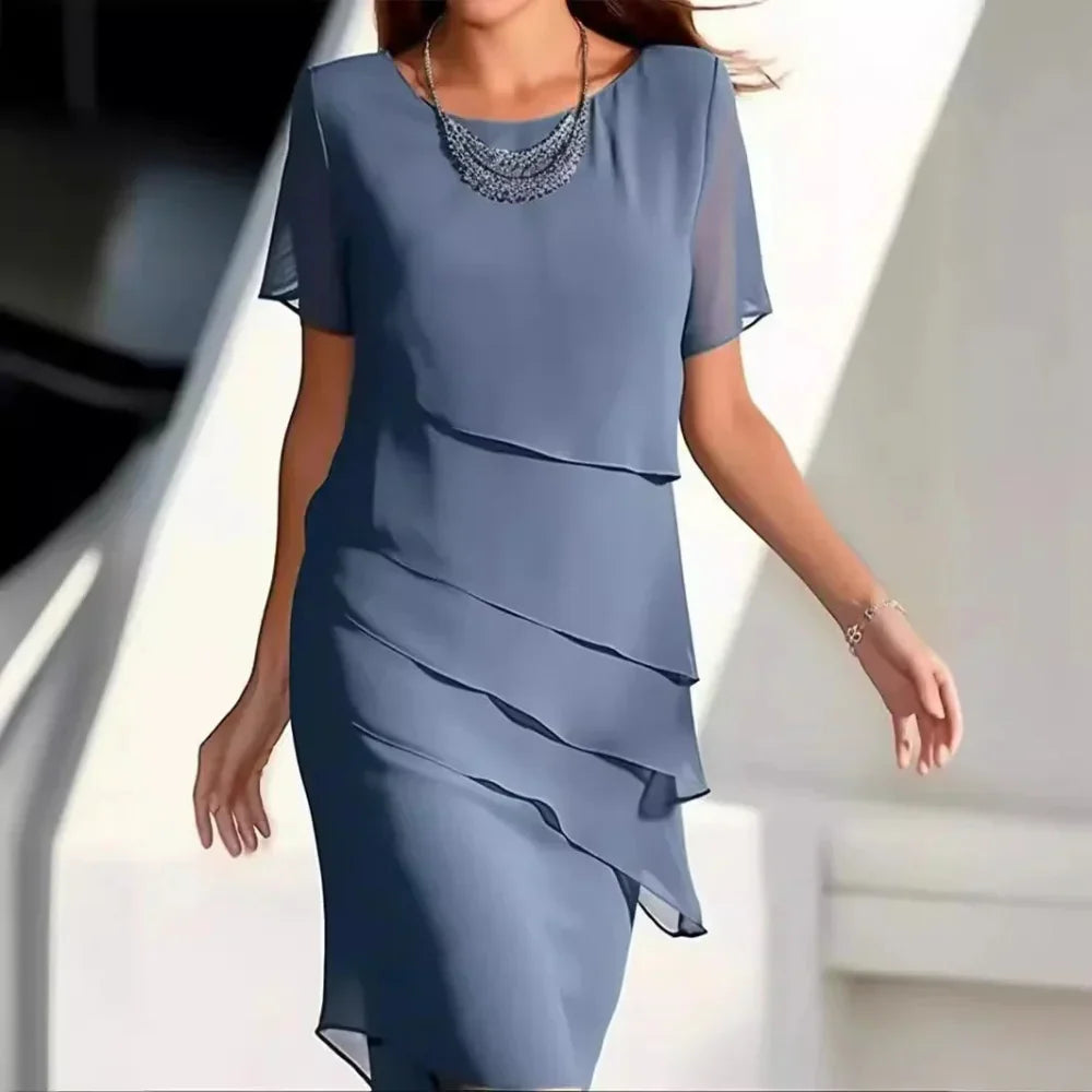 Elena Vestido de Chifón para Mujer – Vestido Elegante Fluido y Femenino Chic