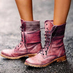 Ambre Botines de Cuero para Mujer – Botas Elegantes con Cordones Chic