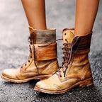 Ambre Botines de Cuero para Mujer – Botas Elegantes con Cordones Chic